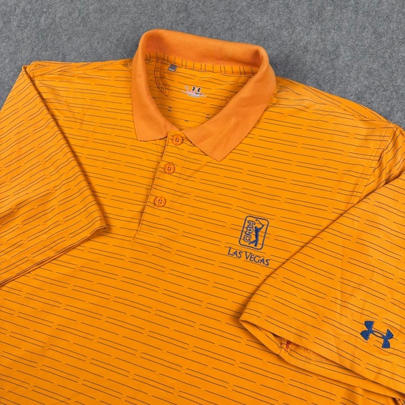 Under Armour Other - TPC Las Vegas Golf Polo Shirt Men's XL Under Armour Orange Striped HeatGear RARE